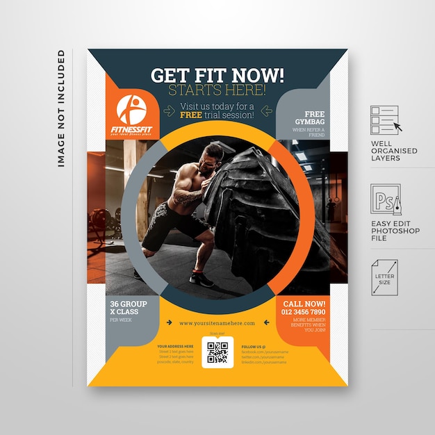 Modèle De Conception De Flyer Professionnel De Sport Et De Fitness