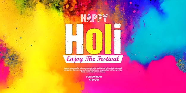 Modèle de conception de fond coloré joyeux festival holi