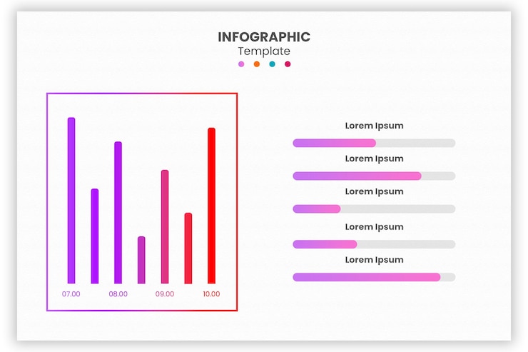 PSD modèle de conception de gradient d'infographie de graphique statistique