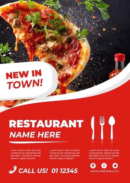 Modèle de conception gratuite de flyer de restauration rapide PSD