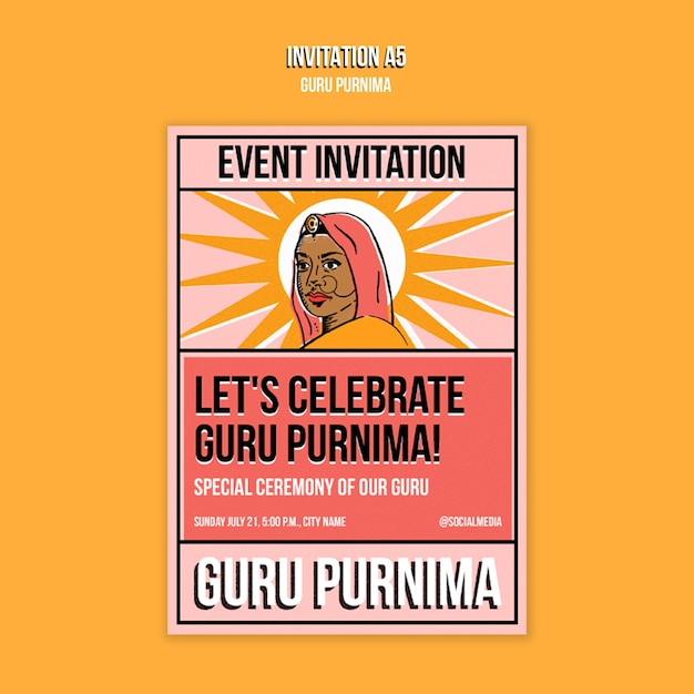 PSD le modèle de conception de guru purnima