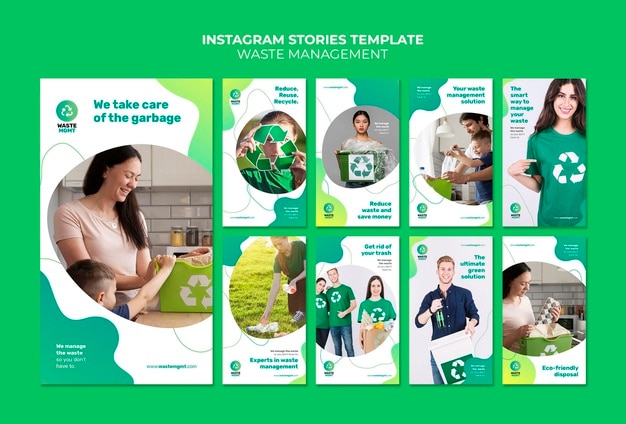 Modèle de conception d'histoire insta de gestion des déchets