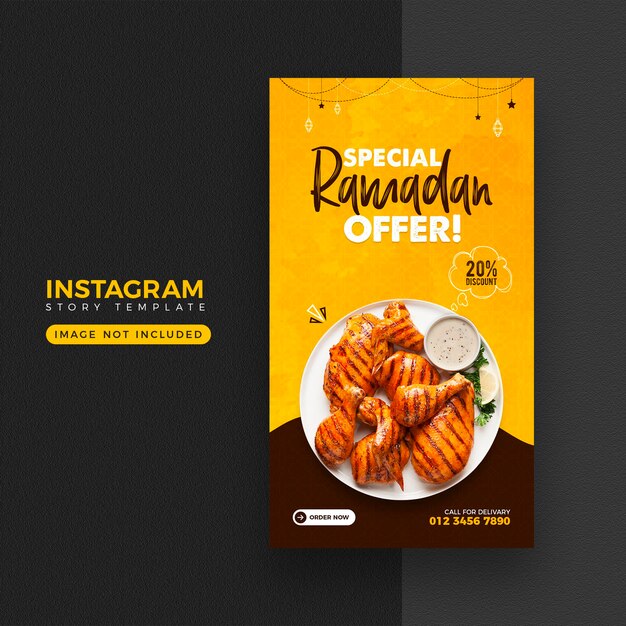 Modèle De Conception D'histoire De Médias Sociaux Ramadan Food