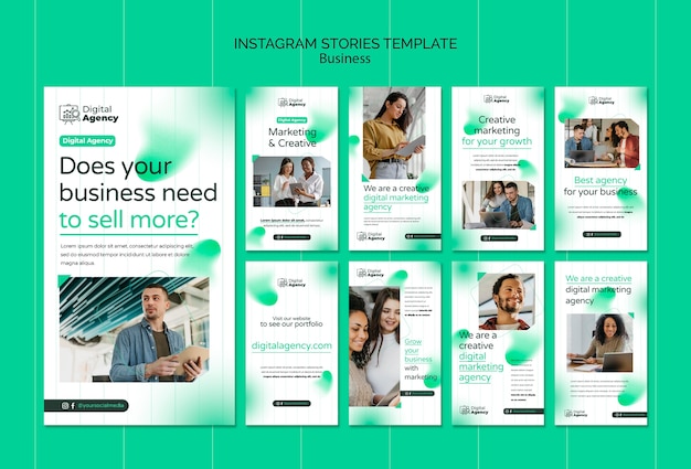 PSD modèle de conception d'histoires instagram d'affaires dégradées