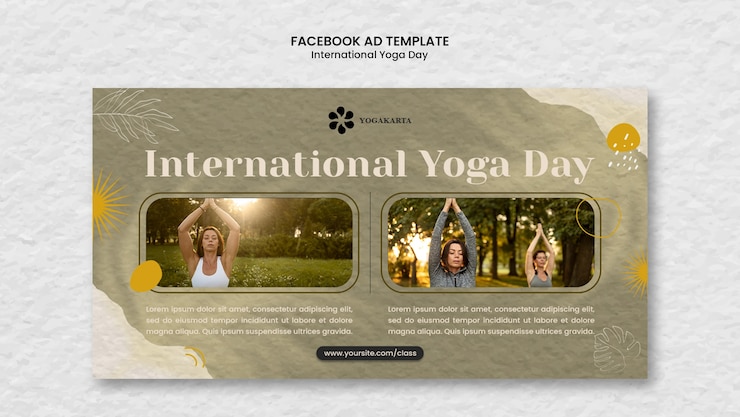 PSD modèle de conception de jour de yoga international