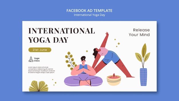 PSD modèle de conception de jour de yoga international