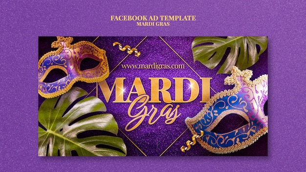 PSD le modèle de conception de mardi gras