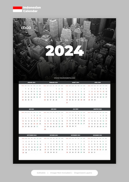 PSD modèle de conception de mur de calendrier