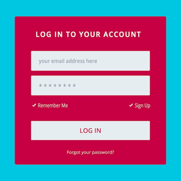 Modèle de conception de la page de connexion du site Web vectoriel
