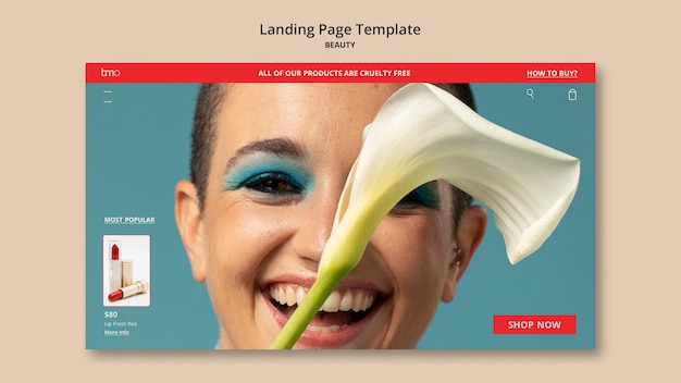 Modèle de conception de page de destination de beauté