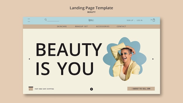 PSD modèle de conception de page de destination de beauté