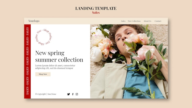 Modèle De Conception De Page De Destination Pour La Collection De Mode Printemps-été