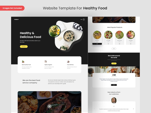 Modèle De Conception De Page De Site Web D'alimentation Saine