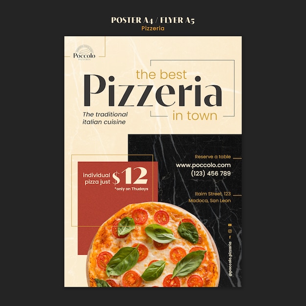 PSD modèle de conception de pizzeria