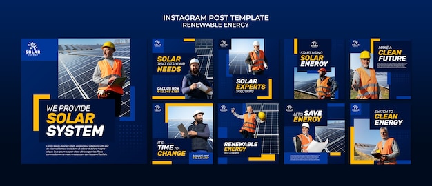 Modèle de conception de publication instagram sur les énergies renouvelables