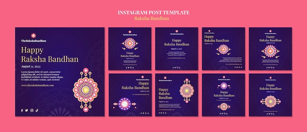 PSD modèle de conception de publication instagram réaliste raksha