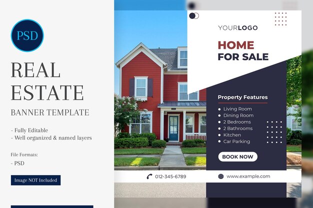 Modèle de conception de publication sur les réseaux sociaux immobiliers Élevez votre présence en ligne et le marketing immobilier