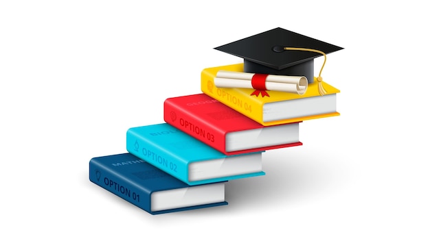 Modèle de conception de réussite d'escalier d'éducation d'infographie