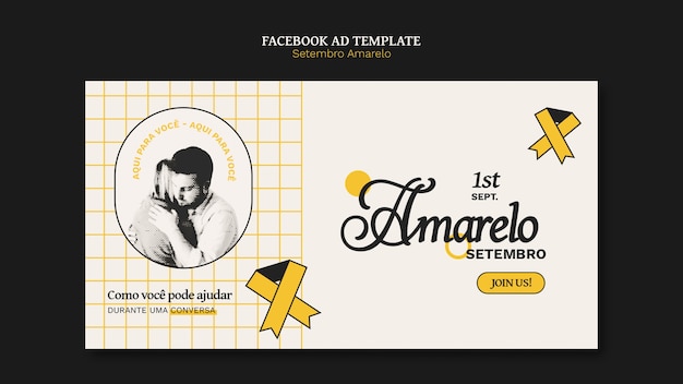 PSD le modèle de conception de setembro amarelo