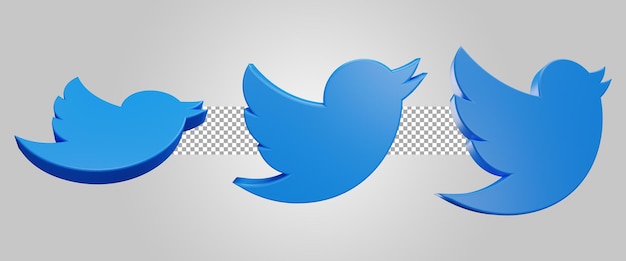 modèle de conception simple minimal de logo de stand twitter 3d