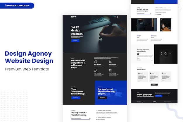 PSD modèle de conception de site web d'agence de conception