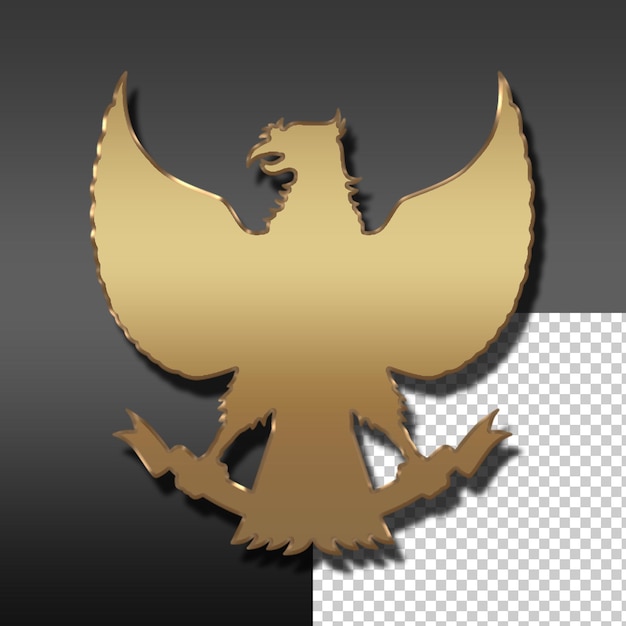 PSD modèle de conception de symbole garuda indonesia or de luxe modifiable pour la conception d'éléments luxe doré noir