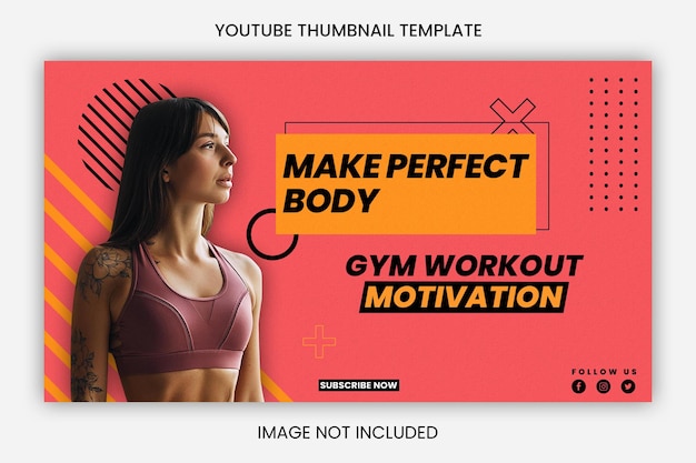 Modèle de conception de vignettes vidéo YouTube pour salle de sport d'entraînement