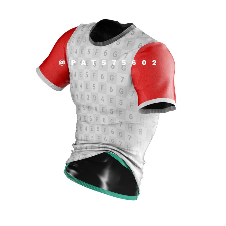 PSD modèle de coupe de maillot de sport personnalisable en blanc