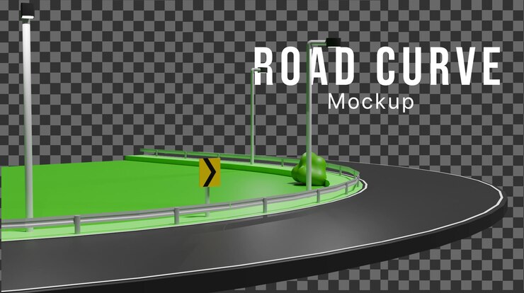 PSD modèle de courbe routière 3d
