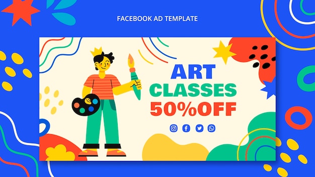 Modèle de cours d'art design plat