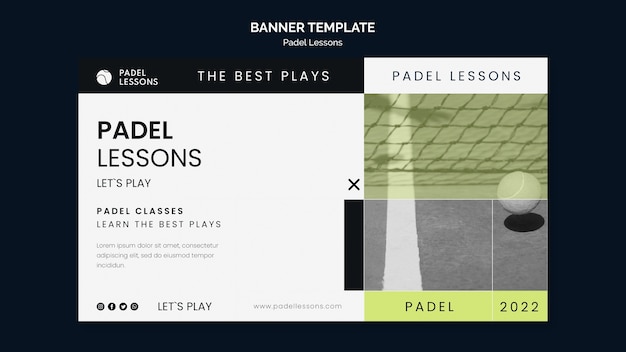 Modèle De Cours De Padel Design Plat