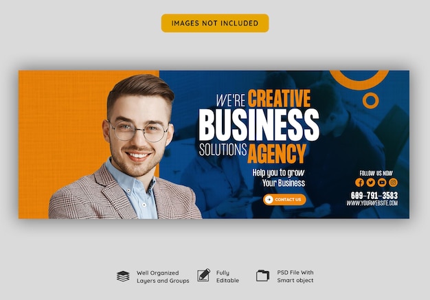 Modèle de couverture Facebook d'agence de marketing numérique et d'entreprise