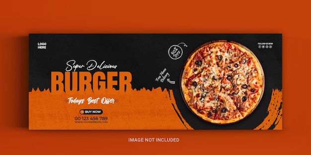 PSD modèle de couverture facebook de délicieuses pizzas et menus alimentaires
