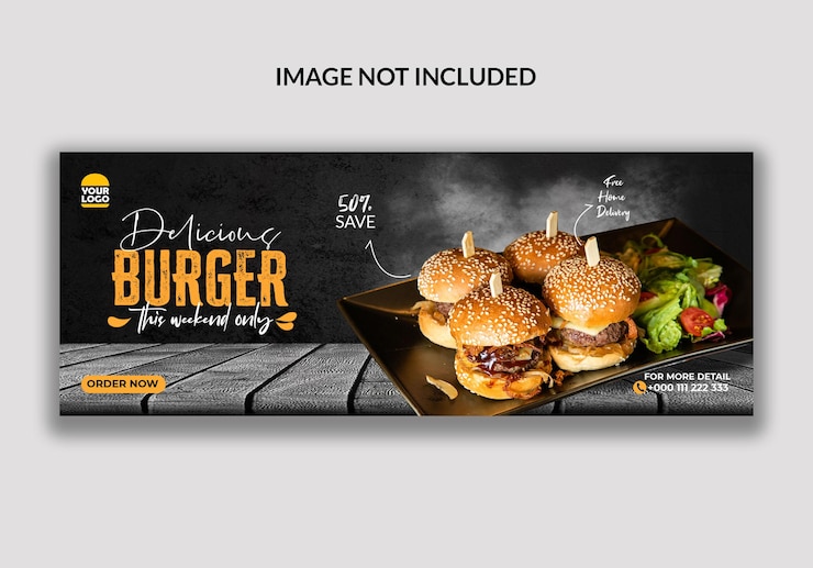 PSD modèle de couverture facebook délicieux hamburger