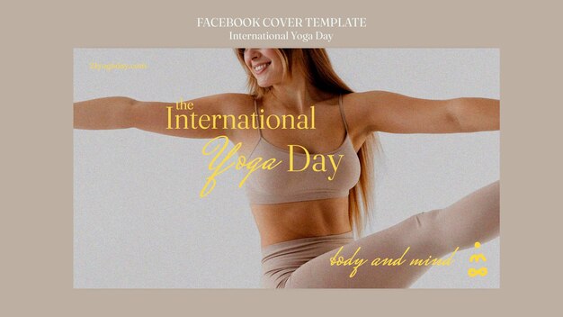 PSD modèle de couverture facebook de la journée internationale du yoga