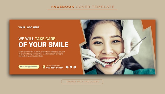 Modèle de couverture Facebook pour dentiste et soins dentaires