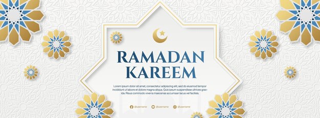 Le modèle de couverture Facebook de Ramadan Kareem avec un mandala islamique