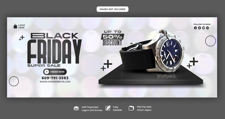 PSD modèle de couverture facebook super vente black friday