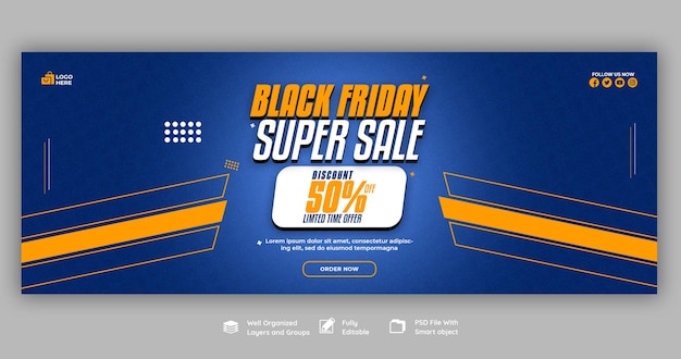 Modèle De Couverture Facebook Super Vente Black Friday