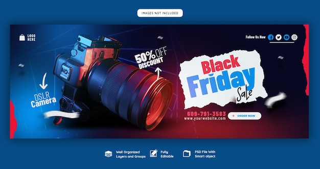 PSD modèle de couverture facebook de super vente black friday