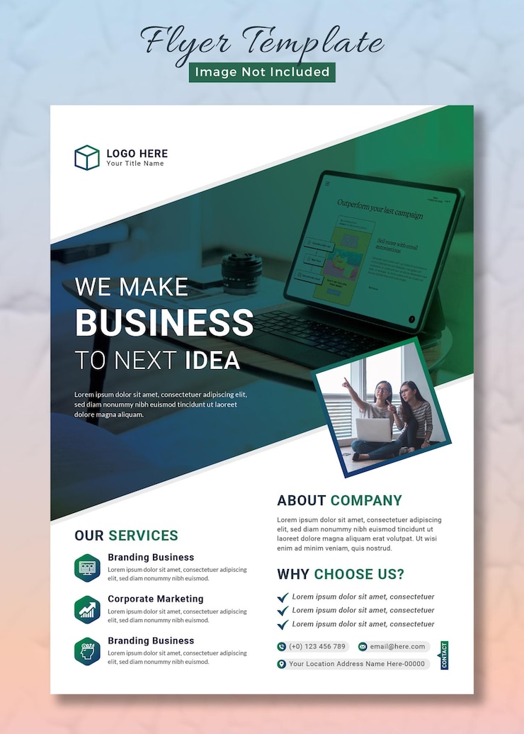 PSD modèle de couverture de flyer et de brochure d'une agence de marketing numérique d'entreprise