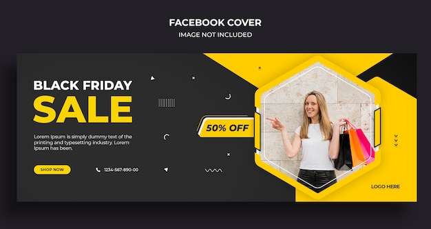 PSD modèle de couverture de médias sociaux et de bannière web black friday vente