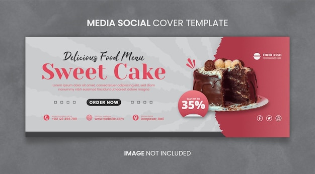 PSD modèle de couverture sociale de délicieux gâteaux au chocolat sucré