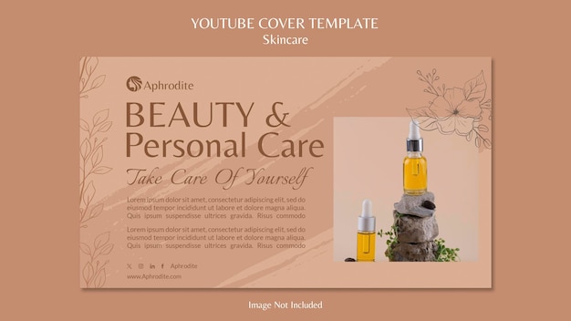 Modèle de couverture Youtube soins de la peau pour femme pour la beauté de la peau couleur douce et luxe