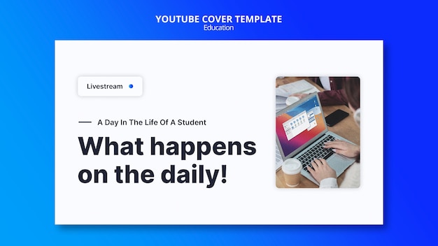 Modèle de couverture youtube d'université en ligne