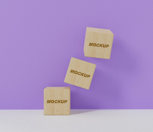 Modèle de cubes en bois PSD