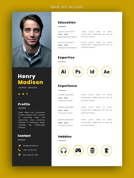Modèle de CV de concepteur graphique