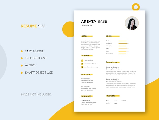 Modèle de CV de concepteur d'interface utilisateur Minima