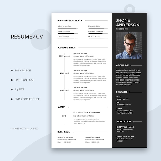 modèle de CV ou de CV