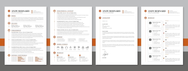 PSD modèle de cv professionnel ou design de cv moderne